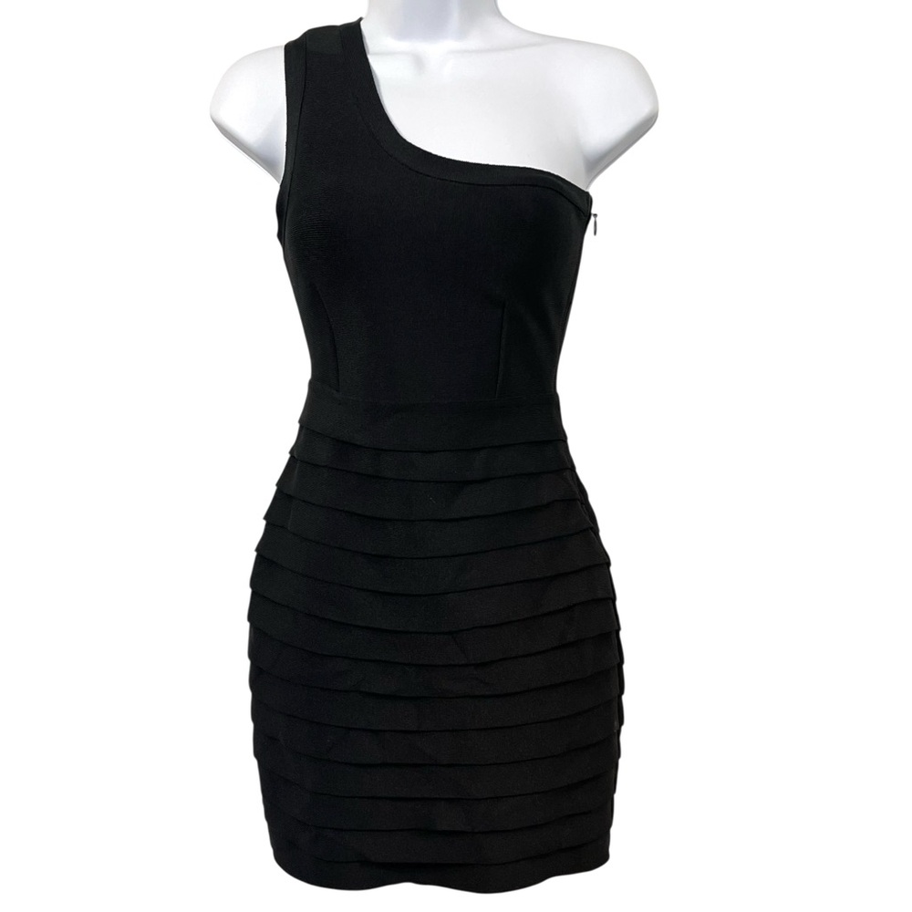 Sexy Stretchy Black One-Shoulder Dress